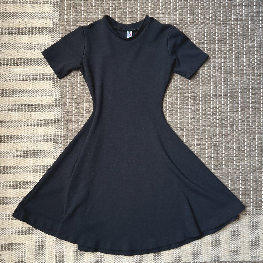 Black Ponte Crew Neck Mini Skater Dress ⛸️